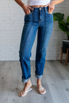 ONLINE EXCLUSIVE: Campbell High Rise Center Seam Detail Straight Jeans