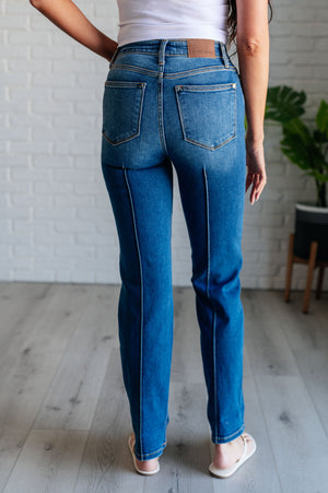 ONLINE EXCLUSIVE: Campbell High Rise Center Seam Detail Straight Jeans