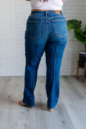 ONLINE EXCLUSIVE: Campbell High Rise Center Seam Detail Straight Jeans