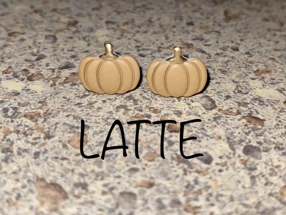 Clay Pumpkin Stud Earrings
