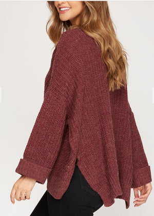Berry Cable-knit Top