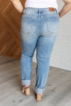 ONLINE EXCLUSIVE: Aiden High Rise Patch Pocket Distressed Boyfriend Jeans