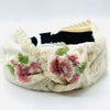 Cream Floral Lace Knot Headband