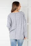 ONLINE EXCLUSIVE: Basically Freezing Brushed Hacci Top in Heather Grey