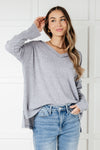 ONLINE EXCLUSIVE: Basically Freezing Brushed Hacci Top in Heather Grey