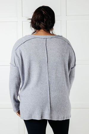 ONLINE EXCLUSIVE: Basically Freezing Brushed Hacci Top in Heather Grey