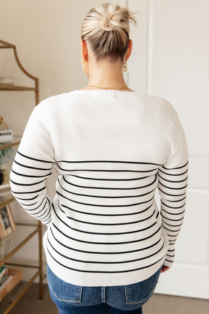 ONLINE EXCLUSIVE: Be Still V-Neck Striped Sweater