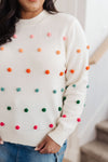 ONLINE EXCLUSIVE: Candy Buttons Pom Detail Sweater