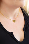 ONLINE EXCLUSIVE: Green Checkered Heart Necklace