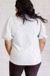 ONLINE EXCLUSIVE: Diamonds and Pearls Puff Sleeve Top in Light Grey