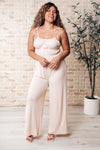 ONLINE EXCLUSIVE: Eden Elastic Waist Jumpsuit Apricot