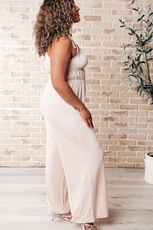 ONLINE EXCLUSIVE: Eden Elastic Waist Jumpsuit Apricot