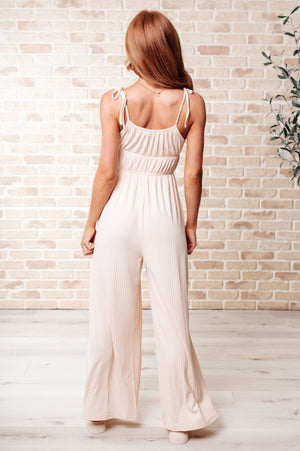 ONLINE EXCLUSIVE: Eden Elastic Waist Jumpsuit Apricot