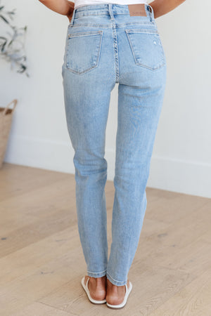 ONLINE EXCLUSIVE: Eloise Mid Rise Control Top Distressed Skinny Jeans