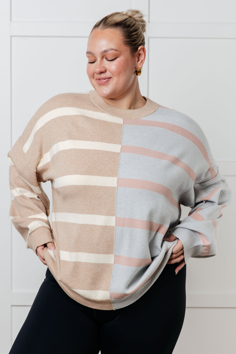 ONLINE EXCLUSIVE: Exceptional Thought Striped Patchwork Sweater