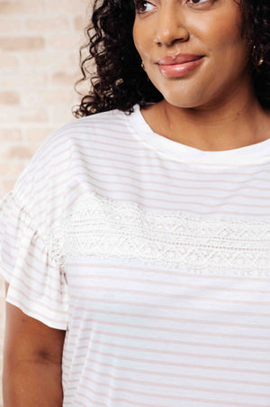 ONLINE EXCLUSIVE: Hand to Hold Lace Detail Striped Top