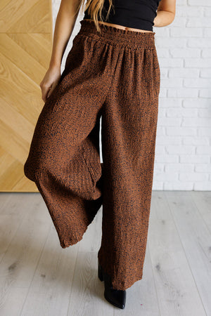 ONLINE EXCLUSIVE: Harmony High Rise Wide Leg Pants in Brown