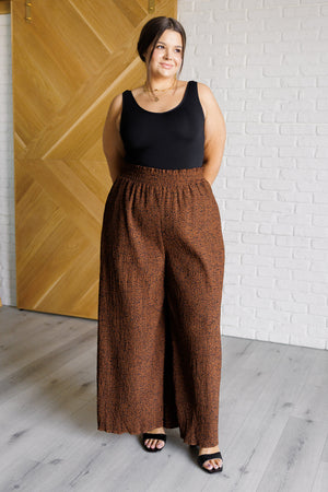 ONLINE EXCLUSIVE: Harmony High Rise Wide Leg Pants in Brown