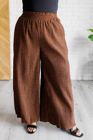 ONLINE EXCLUSIVE: Harmony High Rise Wide Leg Pants in Brown