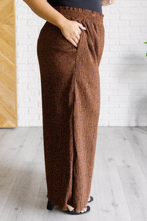 ONLINE EXCLUSIVE: Harmony High Rise Wide Leg Pants in Brown