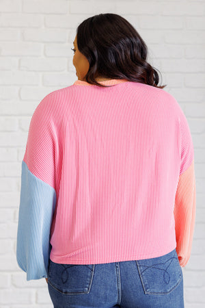 ONLINE EXCLUSIVE: Hit Me With Your Best Shot Colorblock Top in Bright Pink