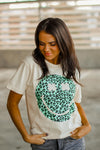 Leopard Print Smiley Face Graphic Tee