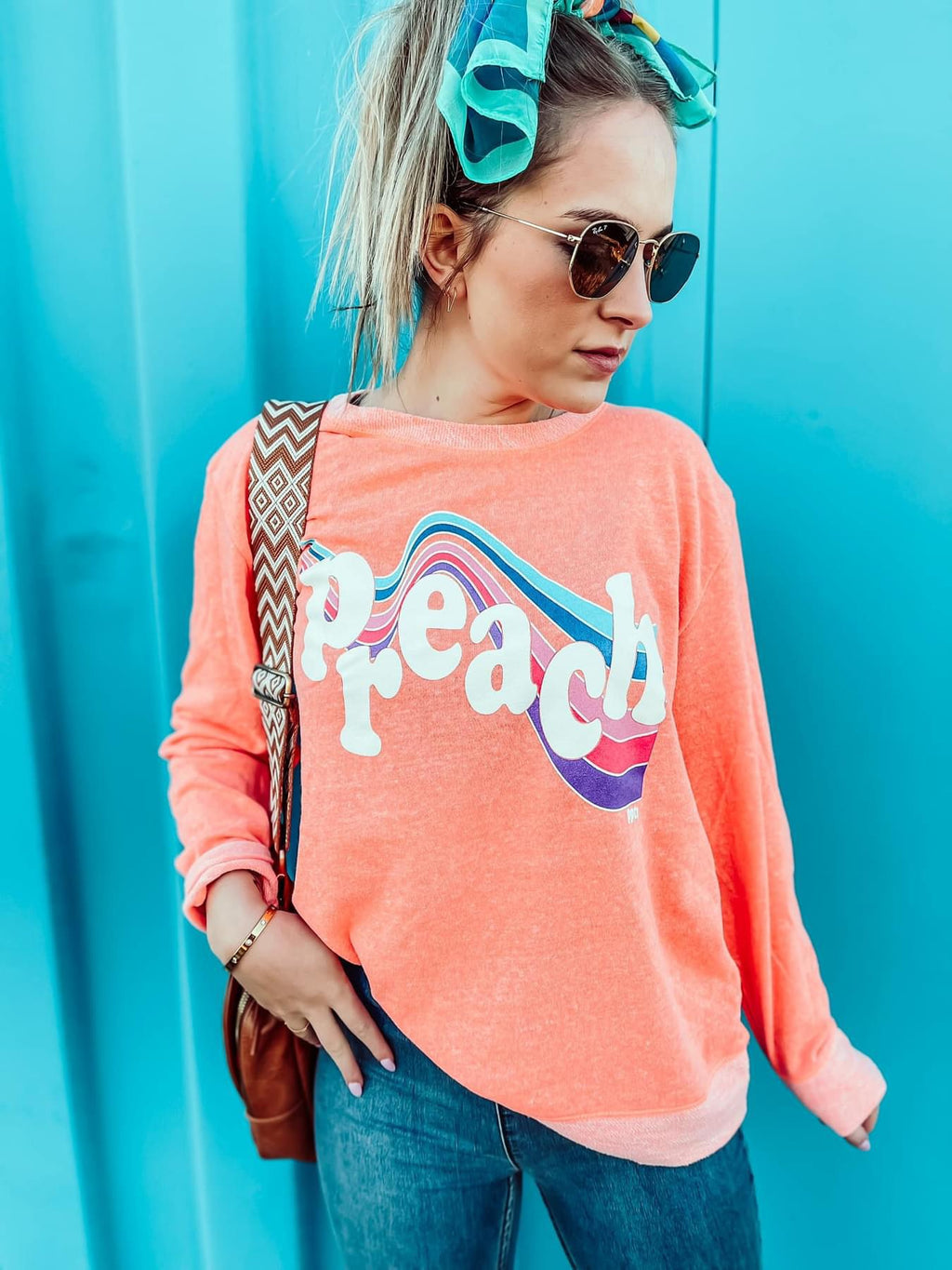 Preach Bright Pullover with Elbow Patches