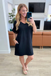 ONLINE EXCLUSIVE: Go-Go Girl V-Neck T-Shirt Dress in Black