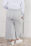 ONLINE EXCLUSIVE: In or Out Wide Leg Cropped Pants in Light Grey