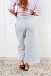 ONLINE EXCLUSIVE: In or Out Wide Leg Cropped Pants in Light Grey