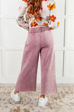 ONLINE EXCLUSIVE: In or Out Wide Leg Cropped Pants in Light Rose