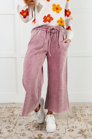 ONLINE EXCLUSIVE: In or Out Wide Leg Cropped Pants in Light Rose