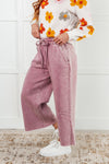 ONLINE EXCLUSIVE: In or Out Wide Leg Cropped Pants in Light Rose