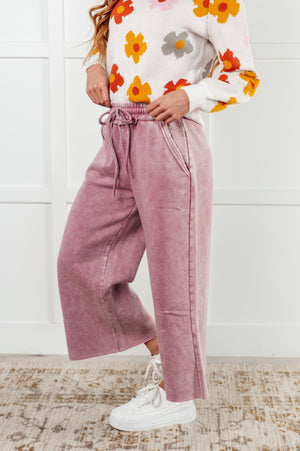 ONLINE EXCLUSIVE: In or Out Wide Leg Cropped Pants in Light Rose