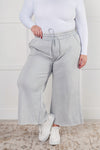 ONLINE EXCLUSIVE: In or Out Wide Leg Cropped Pants in Light Grey