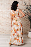 ONLINE EXCLUSIVE: It's All Sunshine V-Neck Floral Dress in Orange