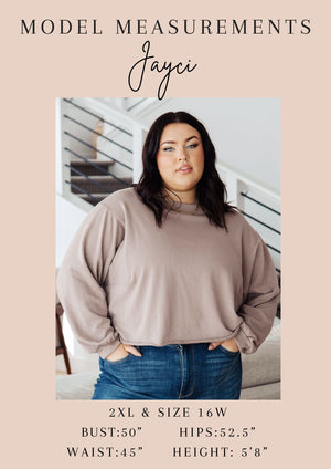 ONLINE EXCLUSIVE: Lounge A Lot Cut Off Sweatshirt in Mocha