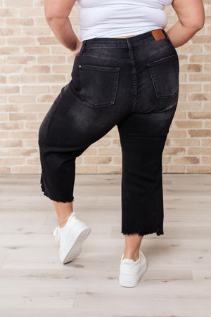 ONLINE EXCLUSIVE: Ryan High Rise Button Fly Wide Leg Crop Jeans