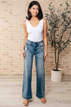 ONLINE EXCLUSIVE: Katrina High Waist Distressed Denim Trousers