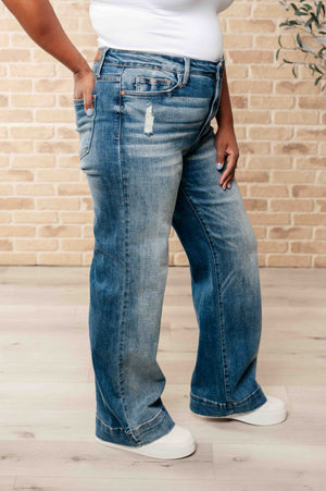 ONLINE EXCLUSIVE: Katrina High Waist Distressed Denim Trousers