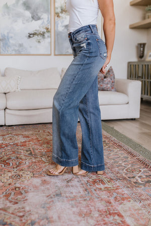 ONLINE EXCLUSIVE: Katrina High Waist Distressed Denim Trousers