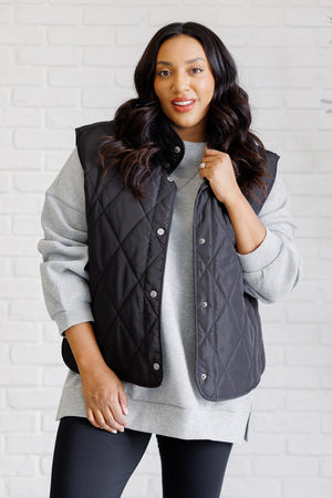 ONLINE EXCLUSIVE: Layering Queen Quilted Puffer Vest in Black