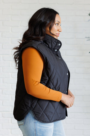 ONLINE EXCLUSIVE: Layering Queen Quilted Puffer Vest in Black