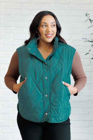 ONLINE EXCLUSIVE: Layering Queen Quilted Puffer Vest in Hunter Green