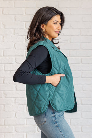 ONLINE EXCLUSIVE: Layering Queen Quilted Puffer Vest in Hunter Green