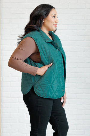 ONLINE EXCLUSIVE: Layering Queen Quilted Puffer Vest in Hunter Green