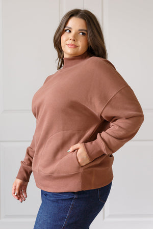 ONLINE EXCLUSIVE: Make No Mistake Mock Neck Pullover in Cocoa