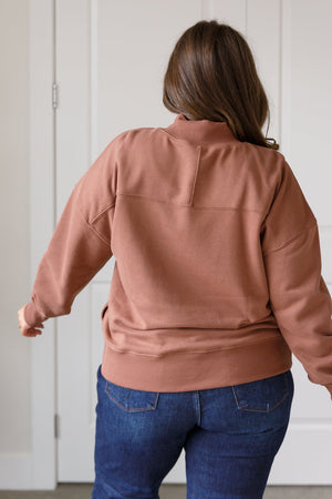 ONLINE EXCLUSIVE: Make No Mistake Mock Neck Pullover in Cocoa