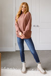 ONLINE EXCLUSIVE: Make No Mistake Mock Neck Pullover in Cocoa