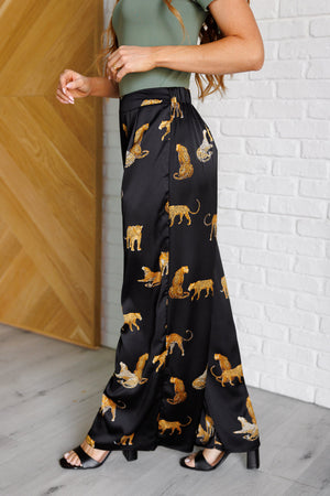 ONLINE EXCLUSIVE: Legendary in Leopard Satin Wide Leg Pants